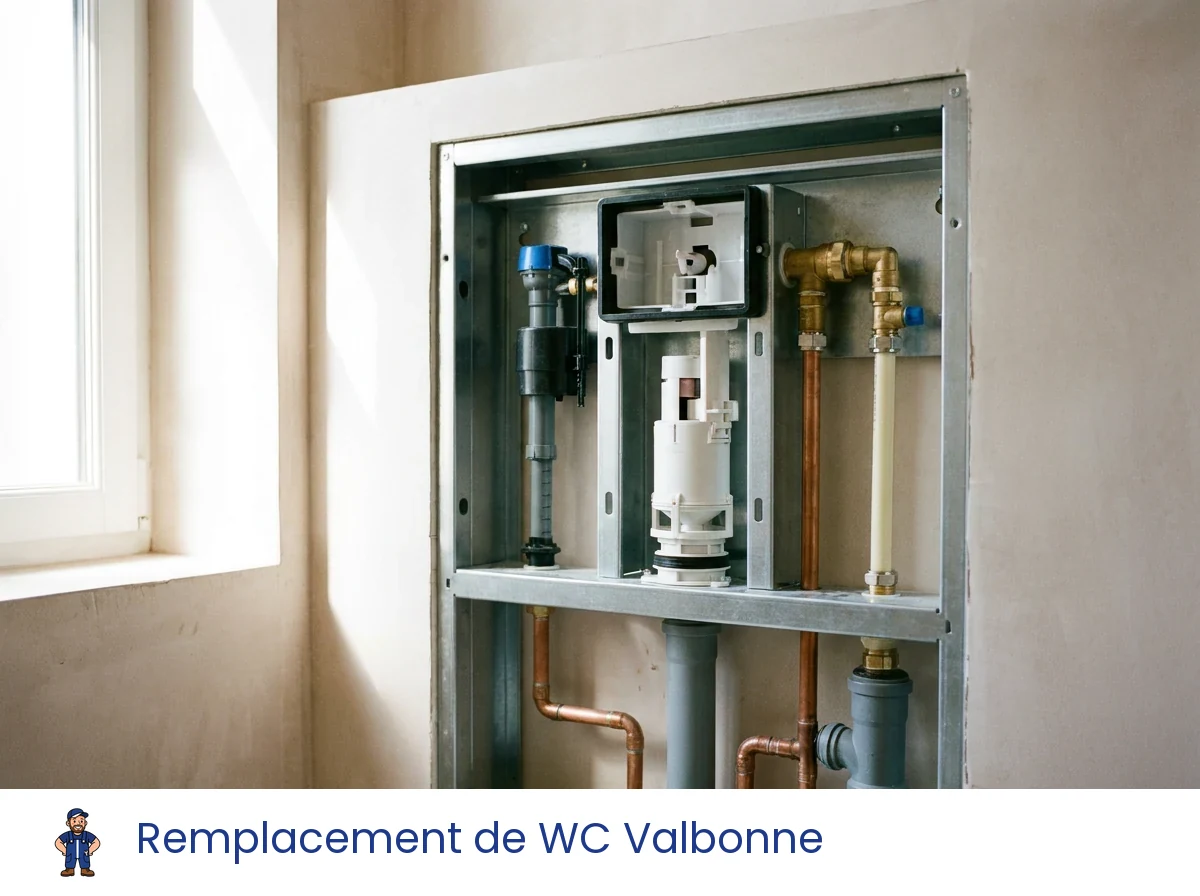 Remplacement de WC à Valbonne