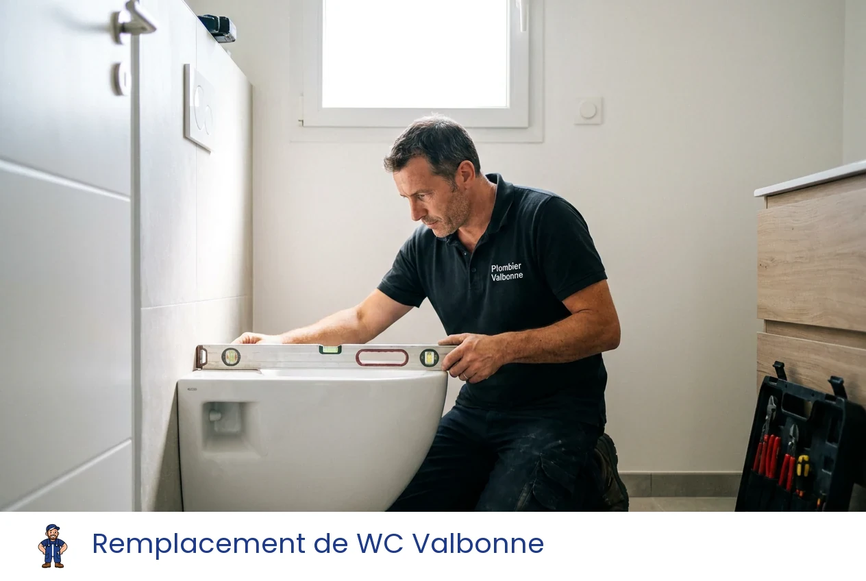 Remplacement de WC à Valbonne